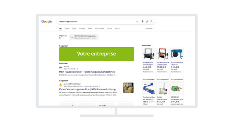 Écran avec Google Ads