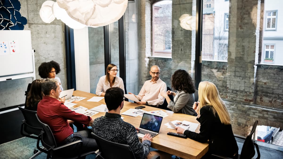 colleagues at conference table