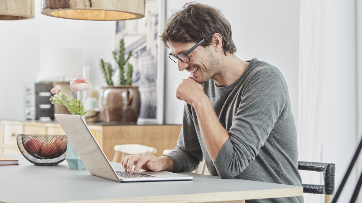 man with laptop