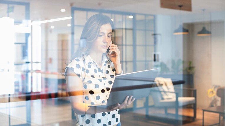 Sales Manager on the phone with a customer