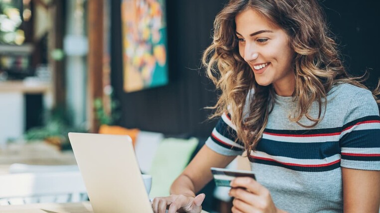 woman buying online