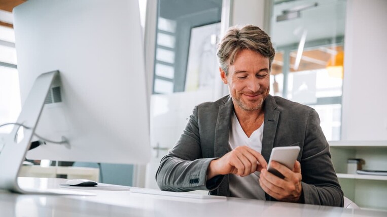 man with mobile phone