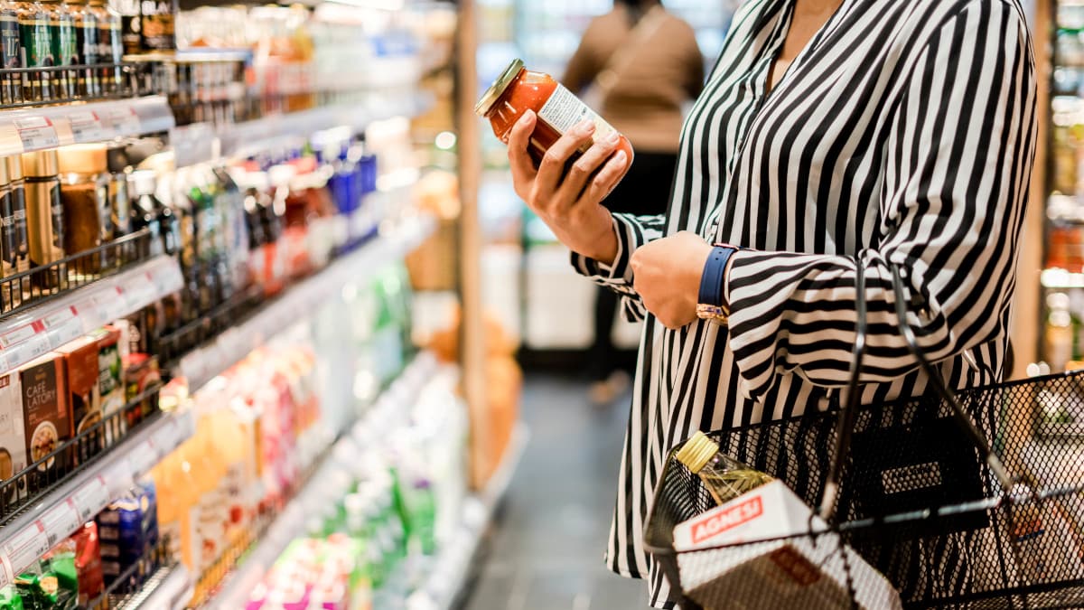 woman choosing product