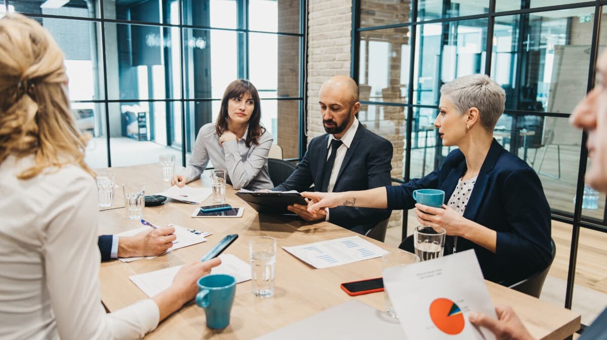 colleagues in a meeting at the office