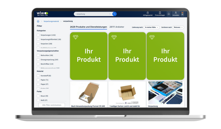 Bildschirm mit Top Ranking auf "Wer liefert was"