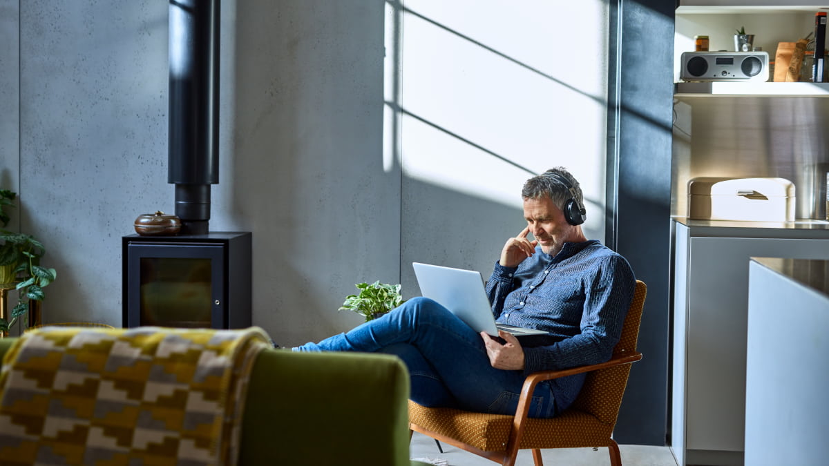 man attending an virtual event