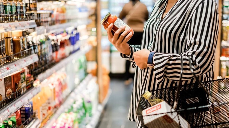 woman choosing a product